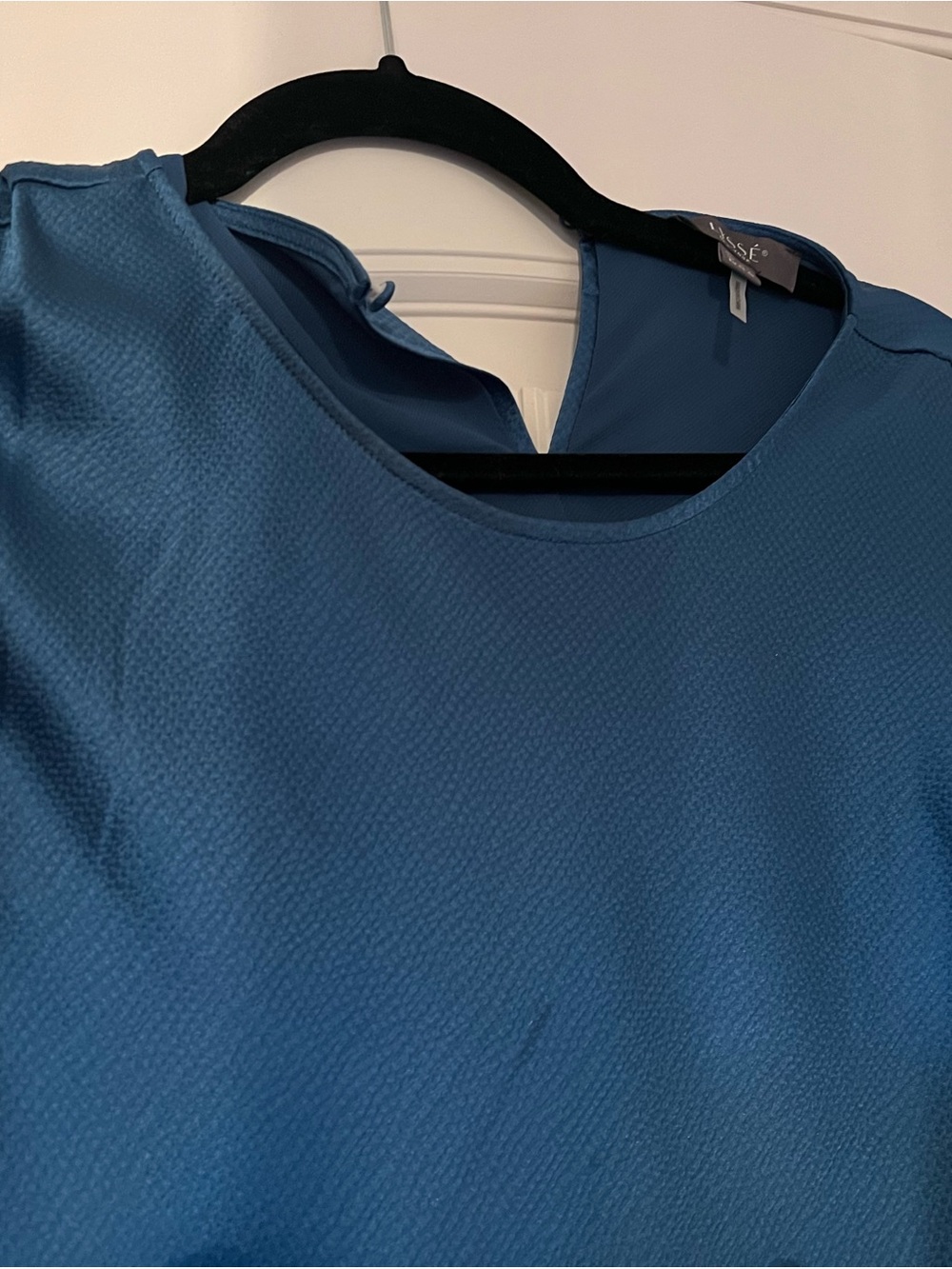Lyssé Silvana Bias Cut Midi Dress Royal Blue Satin Cap Sleeve Large - Picture 7 of 8